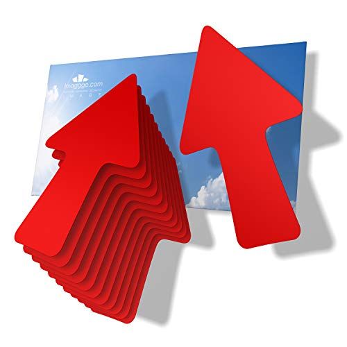 imaggge.com 12 pijlen - rood - stickers voor borden en oriëntatie - binnen en buiten - richtingen, pijlstrekken, richtingen.