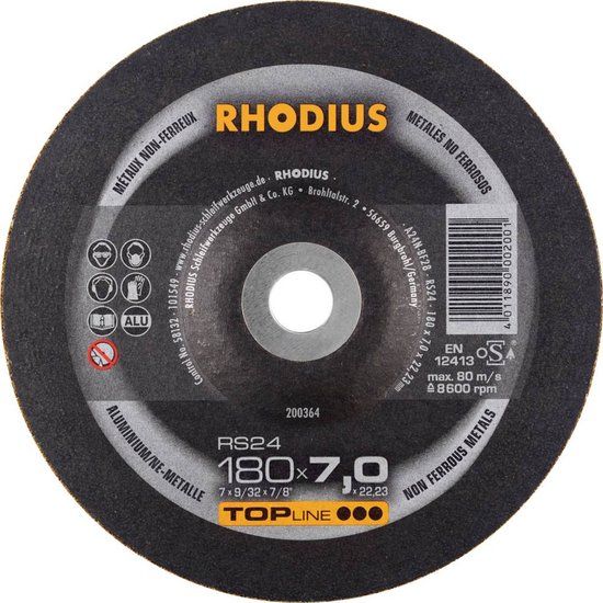 Rhodius 200364 Afbraamschijf Diameter 180 mm Boordiameter 22.23 mm Staal 1 stuk(s)