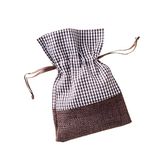 Mopec Gingham-zakje bruin met jute-details, 12 stuks, textiel, bruin, 0,3 x 10 x 14,5 cm