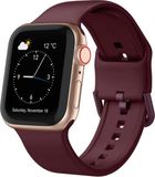 By Qubix Qubix - Soft siliconen bandje met gespsluiting - Bordeaux - Geschikt voor Apple Watch 38mm / 40mm / 41mm / 42mm