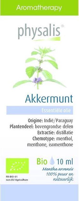 Akkermunt Physalis Etherische Olie Bio 10ml - Diffuser, huid en inwendig