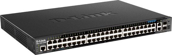 D-Link DGS-1520-52MP - Managed L3 Gigabit Ethernet PoE Switch - 44 poorten - Zwart