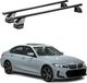 Menabo barres transversales pour BMW Série 3 G20 G80, années modèles 2019-2024, acier inoxydable, noir