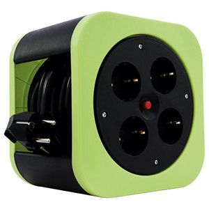 Stekkerdoos - 10m - Zwart/Groen - 3000W