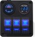 ProRide Orbit Electronic ProRide Schakelpaneel 12V voor Auto/Boot - USB Lader 3 Poorten met Voltmeter - QC3.0 - DS2085B - 3 Schakelaars