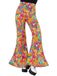 Smiffys Dames 70s regenboog vredesprint wijd uitlopende broek