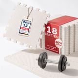Blumtal Puzzelmat - Rubber Tegels Fitness - 32 x 32 x 1,2 cm - Crème - Set van 18