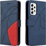 Samsung Galaxy A53 5G housse de téléphone, portefeuille en style en cuir PU, fermeture magnétique, rabat avec bumper en TPU résistant aux chocs, fente pour carte (bleu)