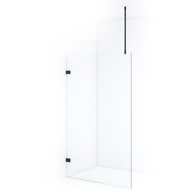 Maxaro Inloopdouche Diamond 110cm 8mm Helder Veiligheidsglas Zwart Chroom