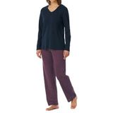 Uncover by Schiesser Schiesser Uncover by Schiesser Lange pyjama voor dames van 100% katoen - Nachtblauw