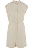 Urban Classics Jumpsuit van viscose keperstof voor dames, jumpsuit voor dames, Wit zand