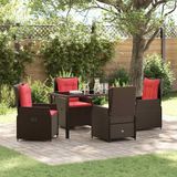 Maison Exclusive - Salon de jardin, 5 pièces, marron, en polyrotin
