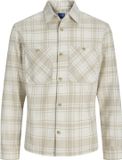 Jack & Jones Premium Overhemd Regular Fit Geruit Katoen/Linnen Lange Mouw Klassieke Kraag Borstzak Geknoopt Heren XXL Moonstruck