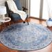 Safavieh Traditioneel tapijt, machinewasbaar, antislip, ideaal voor drukbezochte ruimtes, Tucson-collectie, laagpolig, lichtblauw en blauw, 122 x 122 cm