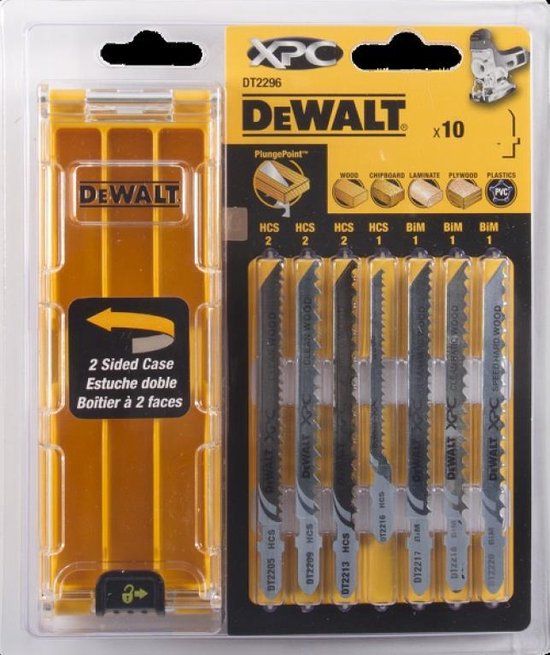 DeWalt DT2296 10-delige Decoupeerzaagblad Set XPC - Hout/Kunststof/Laminaat
