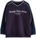 Next - Jongens - Sweatshirt met lange mouw - Katoen - V-hals - Navy/Purple - Maat 128