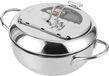 LTPRTZ Stalen Koekenpan - Friteuse met thermometer - Nauwkeurig frituren - Inclusief temperatuurmeter - 24 cm - Zilver