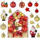 Unyqoos® Set van 72 Luxe Rood-Gouden Christbaumkugeln