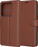 Techsuit Hoesje geschikt voor Xiaomi 14 Pro - Leather Folio Book Wallet Case - Bruin