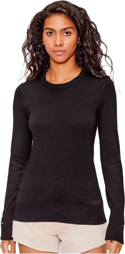 GUESS Gebreide Trui met Lange Mouwen Zwart Wol S Vrouwen Casual Herfst/Winter