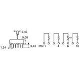 Bourns 4608X-102-223LF Réseau de résistances 22 kΩ THT SIP-8 0.3 W 1 pièce(s)