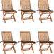 vidaXL Fauteuils pliants avec coussins, set de 6 pièces, teck massif