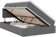 vidaXL lit de rangement LED avec matelas - gris foncé - 120 x 200 cm - tissu