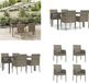 vidaXL 5-delige Tuinset met Kussens Poly Rattan Grijs