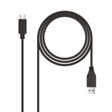 USB 3.1 Gen 2 kabel, 10 Gbit/s, 3 A, USB-C naar USB-A, 1,5 m