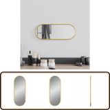 vidaXL Wandspiegel 40x15 cm ovaal goudkleurig