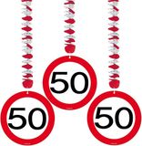 Folat Bv Rotorspiralen 50 jaar - 6x - verkeersborden - folie/karton - 50e verjaardag/jubileum - versiering