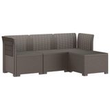 vidaXL 4-Zitter Tuin Sofa Rattan Look PP Lichtgrijs