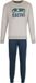 Pastunette - Night Racer Pyjama Lange Mouw Katoen Grijs/Blauw Maat S