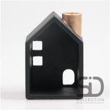 Season Inspired Decoration Kandelaar Huisje 11x8x16cm zwart