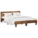 vidaXL Bedframe Oud hout 120 x 190 cm Bewerkt hout