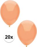 Merkloos / Sans marque Haza-Witbaard Feest ballonnen - metallic perzik oranje - 20x stuks - 30 cm - verjaardag versiering