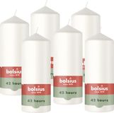 Bolsius - Gladde Stompkaarsen - Wit - 6 stuks - 15cm - 42 Branduren