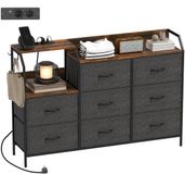 Homcom Stoffen Dressoir, Vliesstof, 130,5 x 30 x 88 cm, Rustiek Bruin
