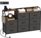 Homcom Dressoir en tissu, non-tissé, 130,5 x 30 x 88 cm, brun rustique