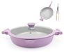 Casserole en céramique 32 cm avec couvercle violet