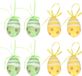 Merkloos / Sans marque Koopman International Decoratie paaseieren hangend - 12x stuks - groen/geel - piepschuim - 6 cm