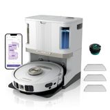 Shark PowerDetect 2-in-1 Robotstofzuiger en Dweil, NeverTouch Pro 60 dagen zelf legende, bijvullende en reinigende robot met 3D & LiDAR-navigatie, NeverStuck, wifi/app, wit AV2800ZEEUWH