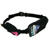 SPIbelt Dubbele zak lopende riem, zwarte stof/zwarte rits/logoband