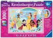 Ravensburger kinderpuzzel 13326 - sterk, mooi en ongelooflijk dapper - XXL Disney Princess glitterpuzzel van 100 stukjes voor kinderen vanaf 6 jaar