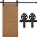 HOMCOM Schuifdeurbeslagset - Koolstofstaal - 183x4x0,6cm - Café