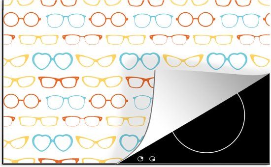 KitchenYeah® Inductie beschermer 77x51 cm - Brillen - multicolor - Inductie kookplaat accessoire