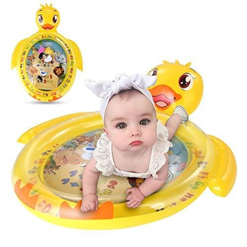 Homeriy Opblaasbare Baby Water Mat Nieuwigheid Spelen Tummy Time Baby Water Mat Zuigeling Activiteit Center Opblaasbare Speelmat Speelgoed met Drijvend Speelgoed