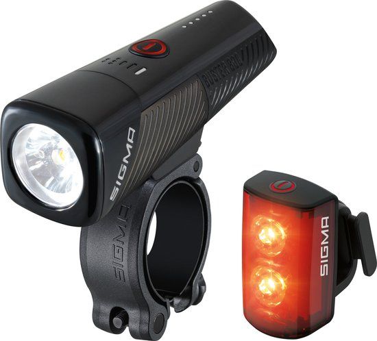 Sigma Buster 800 USB LED Fiets Verlichtingset - 800 Lumen + Buster RL 80 Flash USB - Oplaadbaar