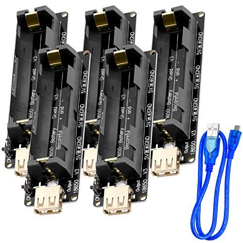 AZ Delivery 5 x 18650 Batterij Uitbreidingsschild 5V - 3V Micro USB Aansluiting Type-C compatibel met Arduino Inclusief E-Book!