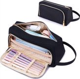 CHPN - Etui - Pennenzak - Pennen organiser - 2 vakken - Zwart